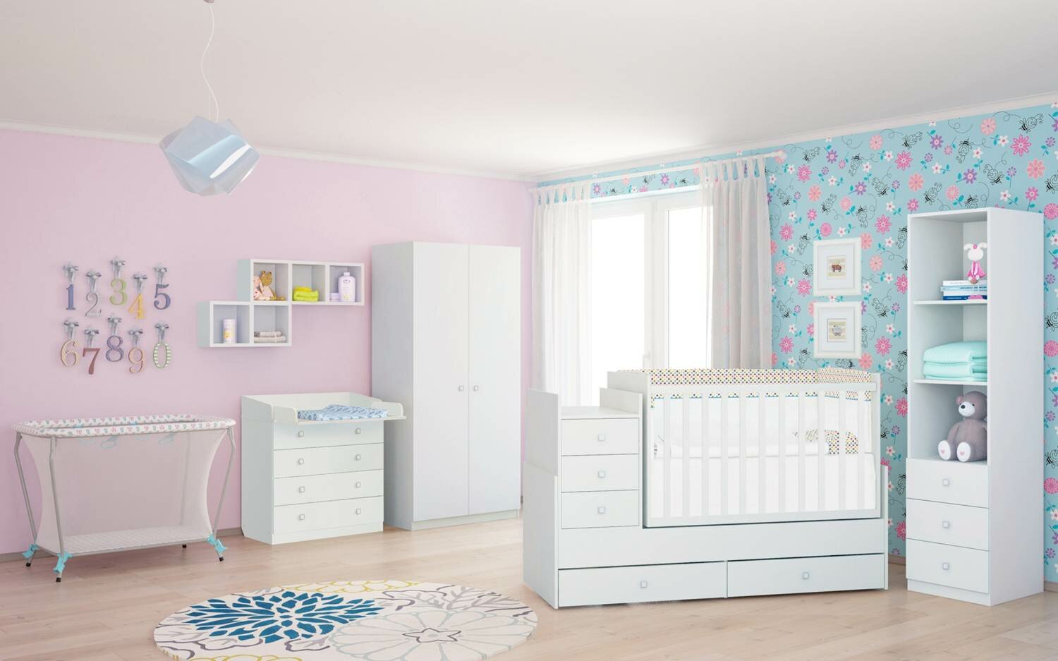 Шкаф двухсекционный Polini kids Simple, натуральный - фото №3