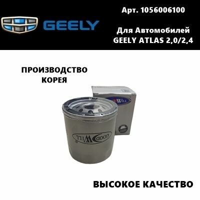 Фильтр масляный Geely Atlas Джили Атлас ( ДВС 2,0 И 2,4 литра! ) Высокое качество