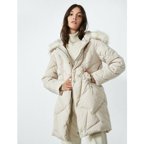 фото Куртка koton, размер 36, бежевый