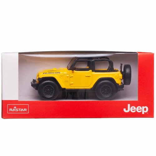 Машина металлическая 1:43 JEEP Wrangler Rubicon , цвет желтый 1 20 jeeps wrangler rubicon alloy car model diecast