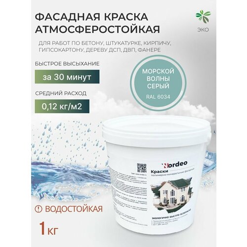 Краска фасадная Nordeo RAL 6034 1 кг