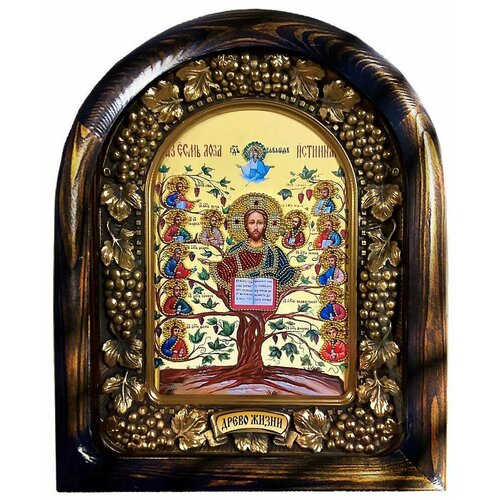Икона Древо Жизни, из бисера, ручная работа, 18х23 см медальон древо жизни ручная работа