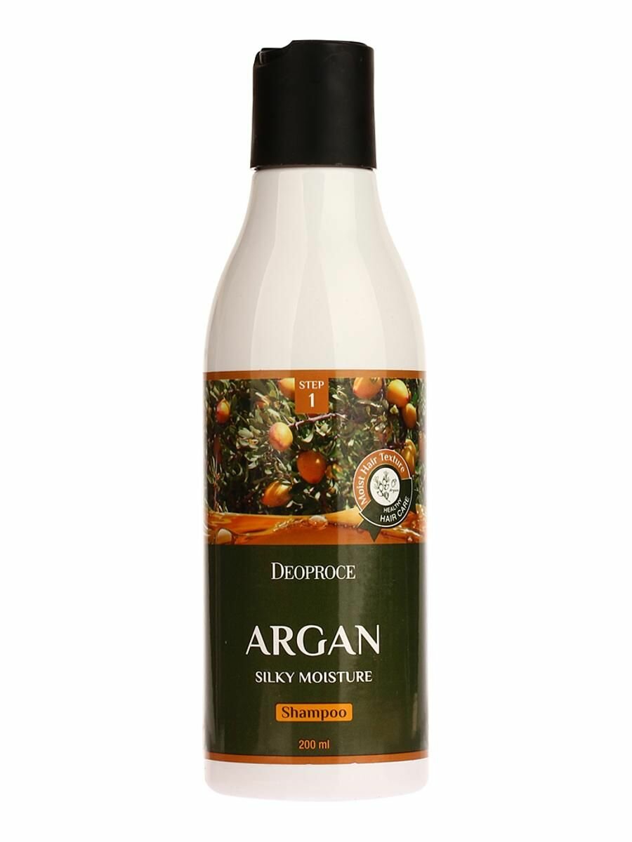 Шампунь для волос с аргановым маслом ARGAN SILKY MOISTURE SHAMPOO 200мл, DEOPROCE