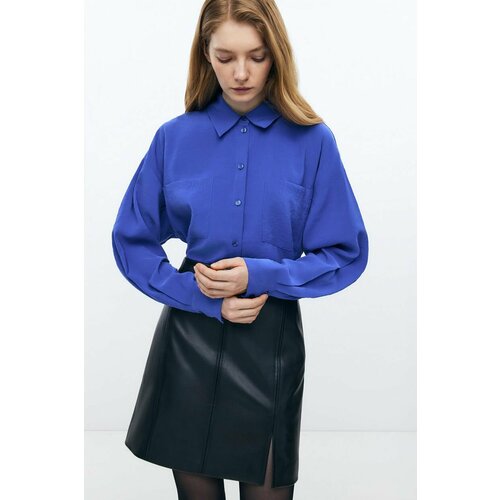 Блуза Baon, B1724026, размер 44, синий блуза baon размер 44 синий