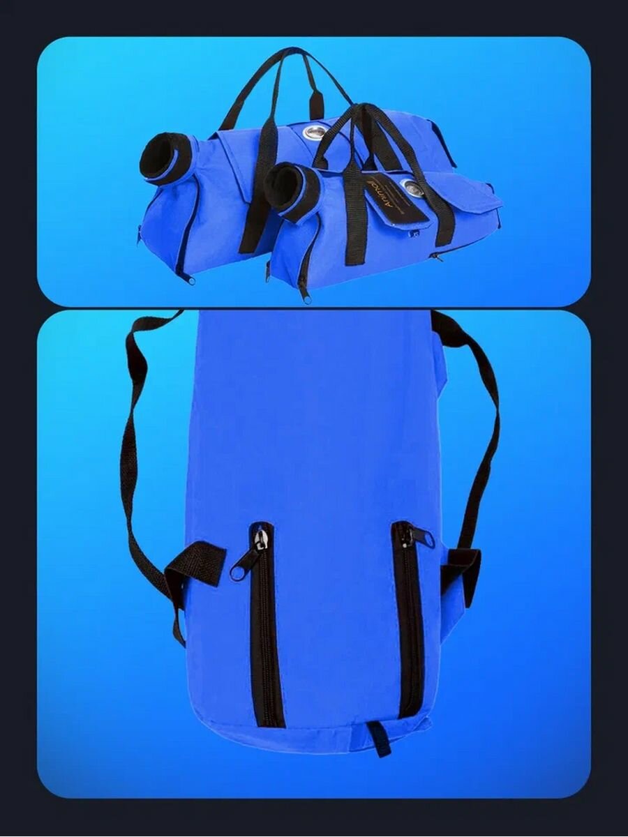 Ветеринарная сумка для фиксации животных - от 2 до 4 кг синяя - фотография № 6