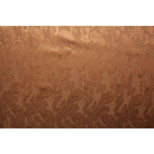 Ткань Подкладочная ткань жаккард рыжевато-коричневые пейсли , ш142см, 0,5 м трикотажная ткань жаккардовая черная принт пейсли