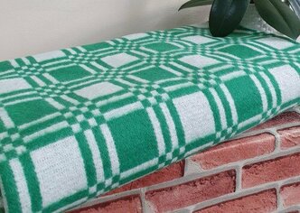 Одеяло байковое "Клетка" зелёное. 200х220