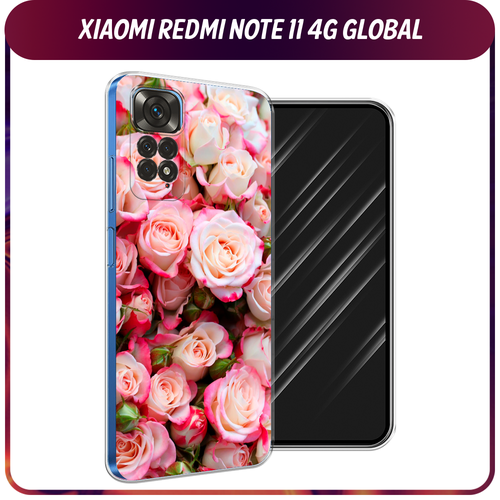 силиконовый чехол на xiaomi redmi note 11 4g global redmi note 11s редми ноут 11 global 11s разные бабочки прозрачный Силиконовый чехол на Xiaomi Redmi Note 11 4G Global/Redmi Note 11S / Редми Ноут 11 Global/11S Много роз