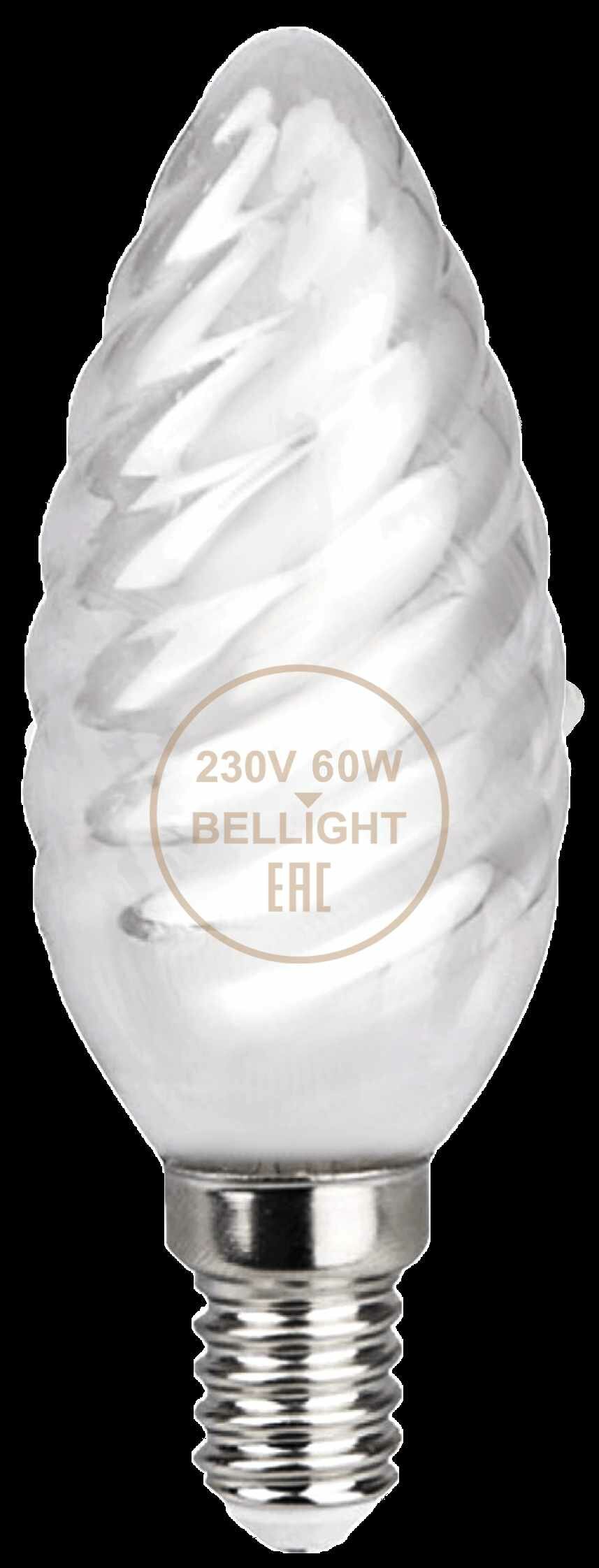 Лампа накаливания Belsvet свеча витая E14 60 Вт свет тёплый белый Bellight - фото №1