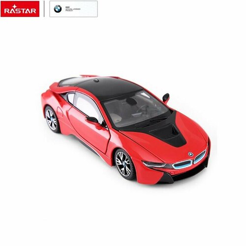 Машина металлическая 1:43 BMW i8, цвет красный машина р у 1 14 bmw i8 белый rastar [71070w]