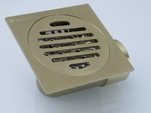 Изображение товара Трап угловой с обратным клапаном 10х10 Ganzer T002-S матовое золото