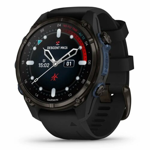 Умные часы Garmin Descent Mk3i 43 mm Carbon grey DLC titanium with black silicone band 010-02753-11 139290₽