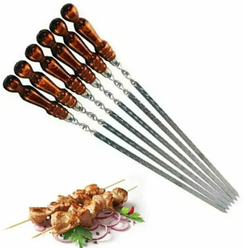 Набор шампуров с деревянной ручкой 50 см (6 шампуров)