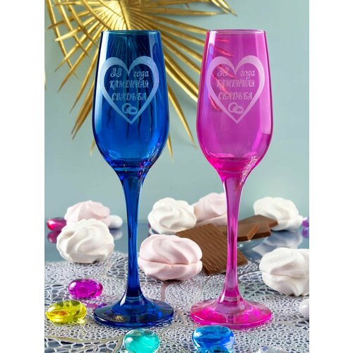 Фужеры для шампанского Каменная свадьба 33 года