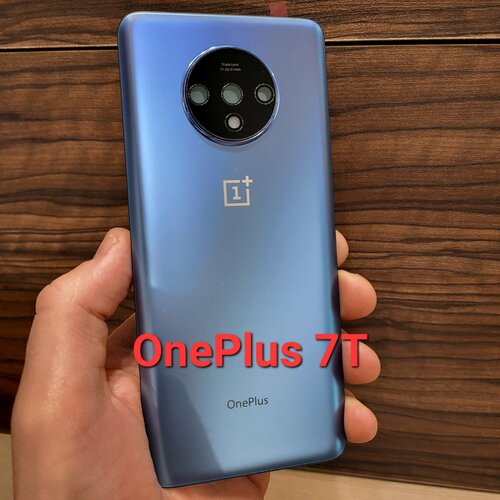 Крышка для OnePlus 7T Премиум качество (заднее стекло) цвет: Голубой