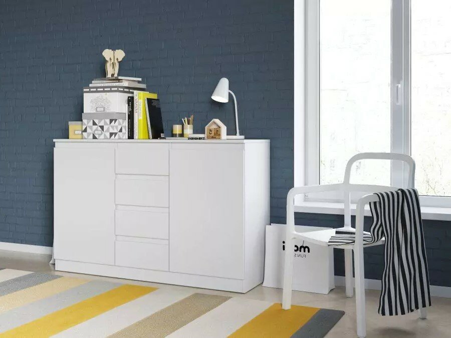 Комод MALM IKEA Т-4 Stern Белый снег 8685 BS Белый 140x43x90 ФМ мебель