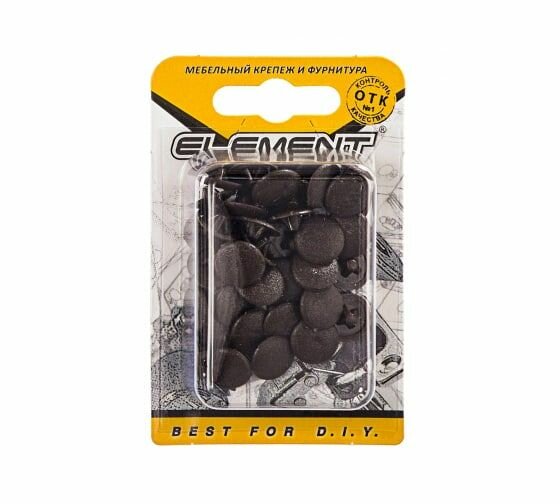 Заглушки на шуруп №3 тем. коричн. 40шт "Element"