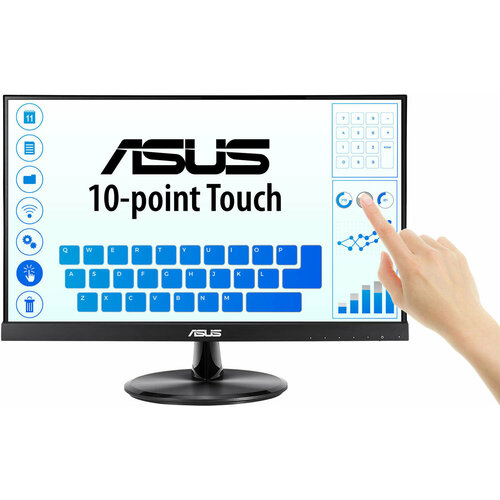 ASUS Монитор LCD 215 VT229H ASUS VT229H 215 Monitor FHD1920x1080 IPS 10-point Touch Monitor 250 cdm2 178H178V 5ms HDMI D-Sub USB Speakers Flicker free Low Blue Light Frameless VESA 100x100mm black 4607000₽
