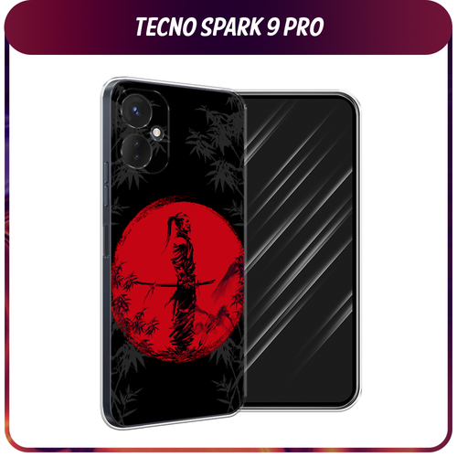 Силиконовый чехол на Tecno Spark 9 Pro / Текно Спарк 9 Про Самурай на красном фоне силиконовый чехол самурай на красном фоне на tecno spark 9 техно спарк 9