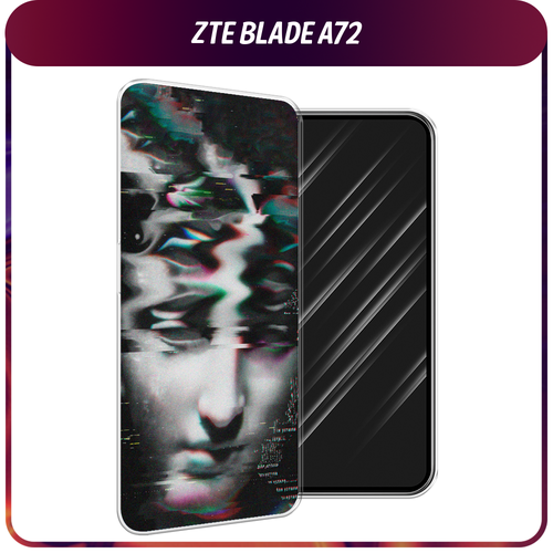 Силиконовый чехол на ZTE Blade A72/V40 Vita / ЗТЕ Блэйд А72/V40 Вита Glitch Art силиконовый чехол на zte blade a72 v40 vita зте блэйд а72 v40 вита минималистичный принт белый прозрачный