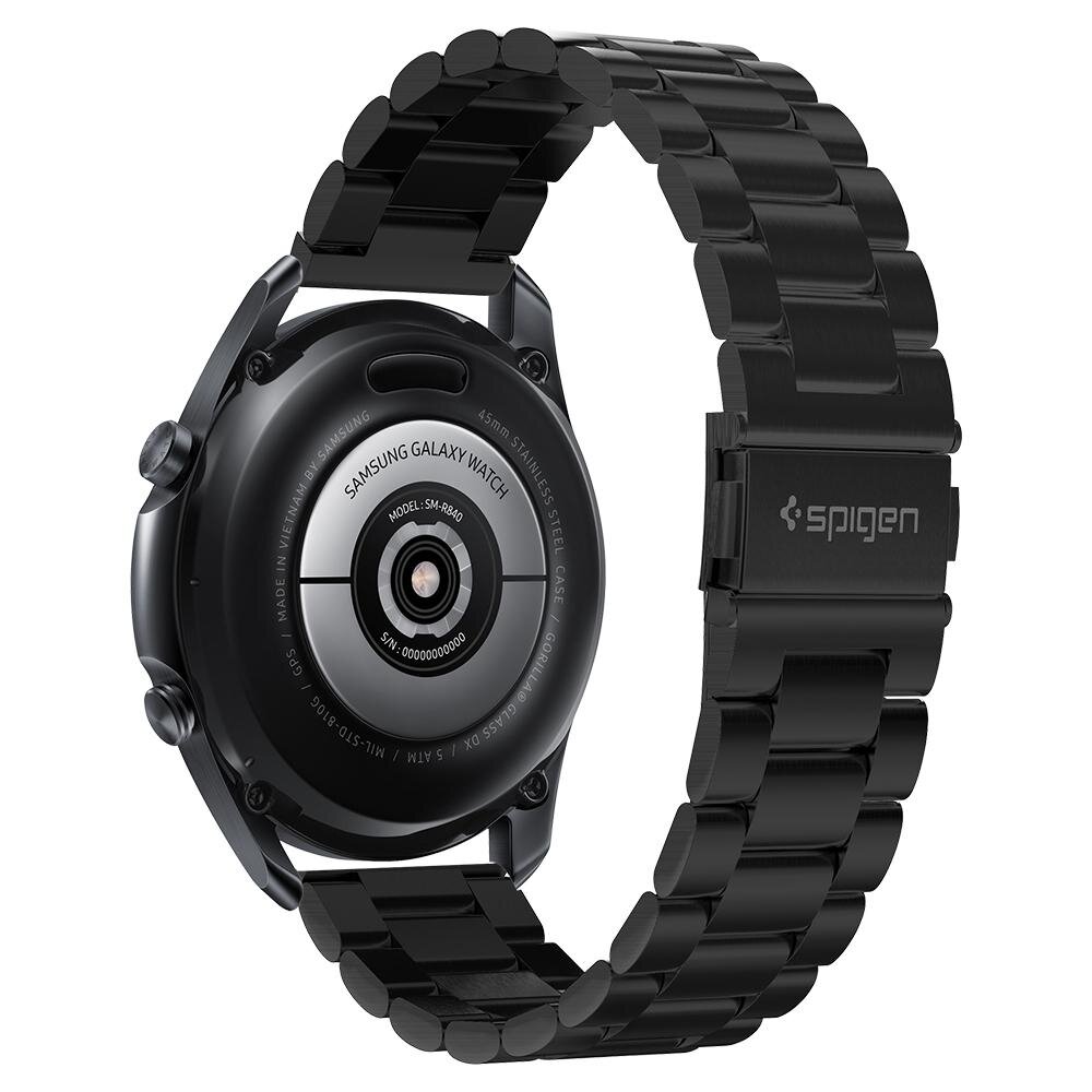 Ремешок Spigen на Samsung Galaxy Watch (600WB24983) Modern Fit (22 mm) / Спиген для Галакси Вотч металлический чёрный