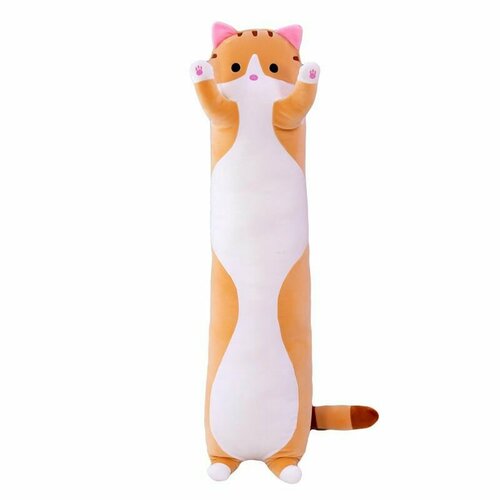 Мягкая игрушка Кот батон 90 см / Антистресс, кот обнимашка, игрушка-подушка, рыжий