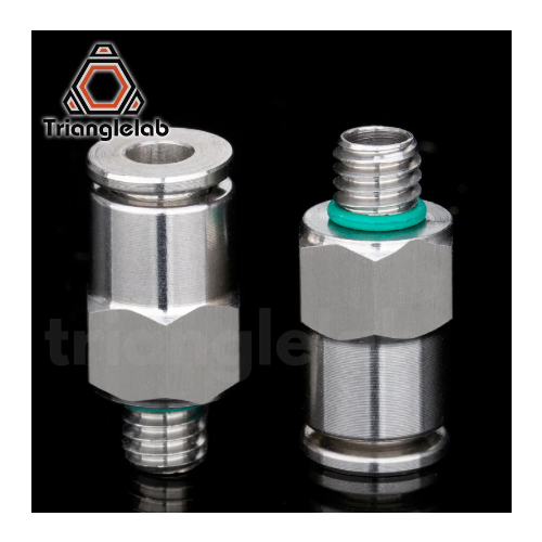 Фитинг для тефлоновой трубки PC4-M6 (нерж сталь) сквозной