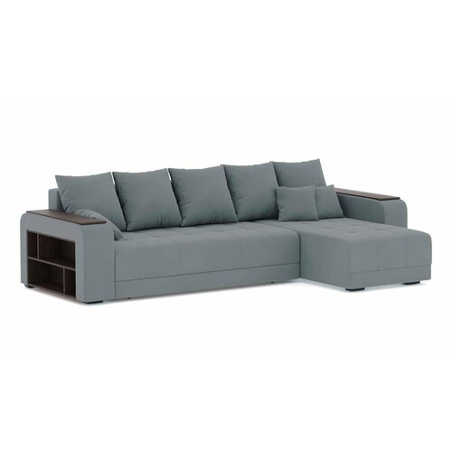 Угловой диван Дубай Велюр Зара Лайт Грей 17