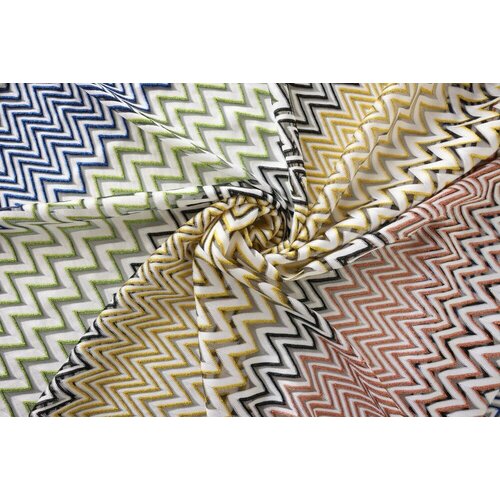 Ткань трикотаж с люрексом прозрачный рисунок зигзаг 7560₽