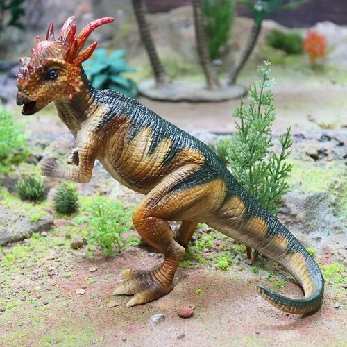 Фигурка животного Zateyo динозавр Пахицефалозавр, игрушка детская коллекционная, декоративная 15х9х15 см
