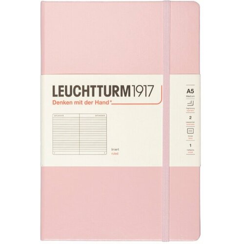 Leuchtturm 361573 Блокнот leuchtturm classic, a5, 80 г/м2, 251 стр, в линейку, твердая обложка, пудровый блокнот для записей а5 194стр conceptum винтаж твердая обложка темно серый в линейку