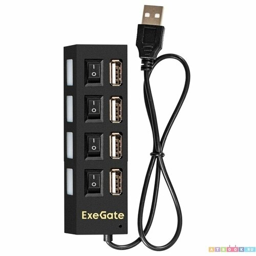 ExeGate DUB-42SW (EX293977RUS) USB-хаб (концентратор) EX293977RUS usb хаб концентратор 4 в 1 exegate dub 4p 1 кабель адаптер usb3 0