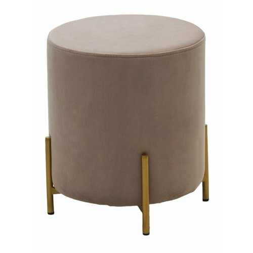 Пуф для гостиной шарль круглый Mr27 Бежевый велюр золото 5250₽
