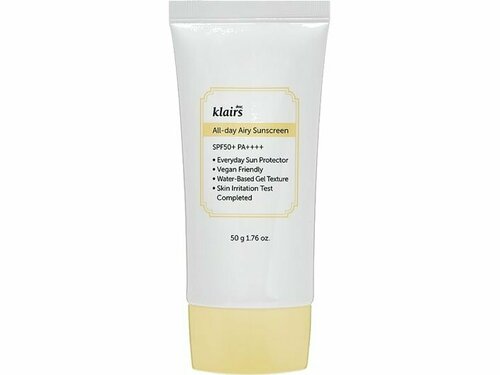 Солнцезащитный крем для лица SPF 50+ Dear, klairs All-day Airy Sunscreen