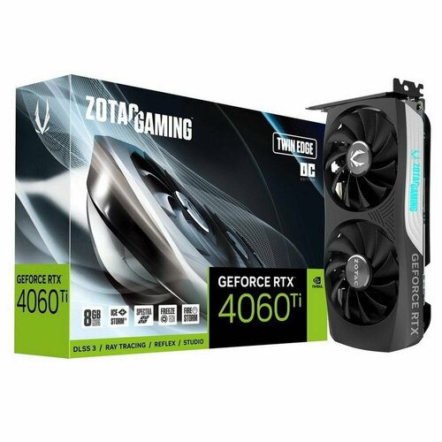 Видеокарта Zotac RTX4060Ti 8GB TWIN EDGE OC GDDR6 128bit 3xDP HDMI 2FAN Medium Pack 54260₽