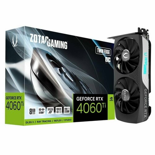 Видеокарта Zotac RTX4060Ti 8GB TWIN EDGE OC GDDR6 128bit 3xDP HDMI 2FAN Medium Pack rx6600 8gb gddr6 128bit hdmi 3xdp axrx 6600 8gbd6 3dh 173526