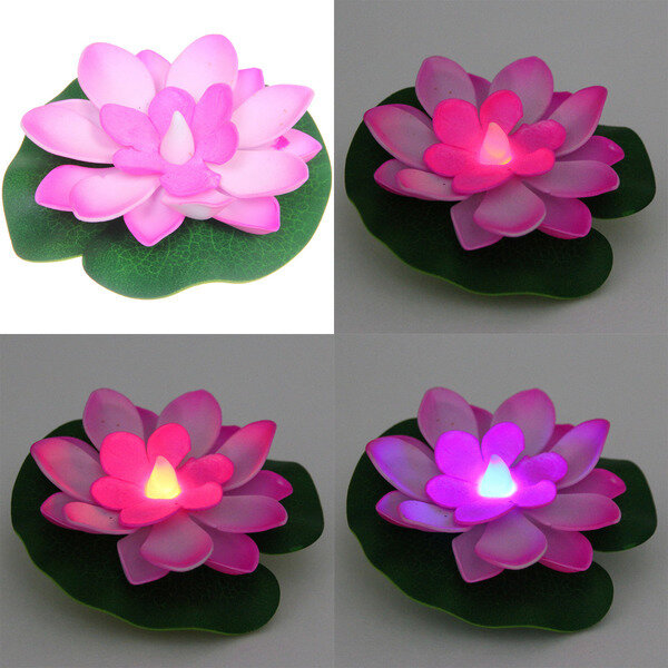 Растение водоплавающее «Кувшинка» d-10см с подсветкой от контакта с водой, розовый