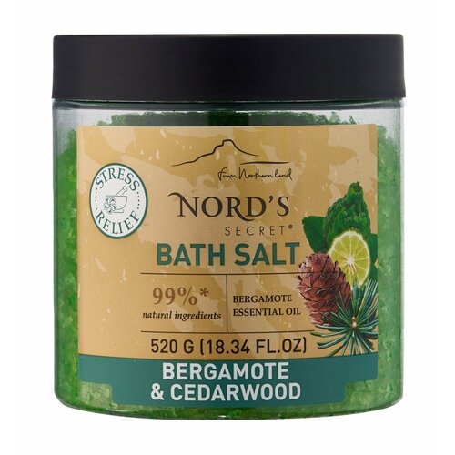 NORDS SECRET Соль для ванн тонизирующая с эфирным маслом «Бергамот и Кедр
