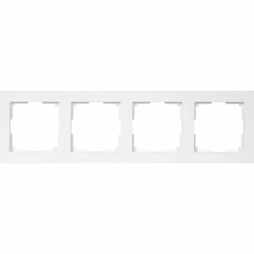 Рамка для розеток и выключателей Werkel Stark 4 поста, цвет белый рамка для розеток и выключателей werkel stark 4 поста цвет белый