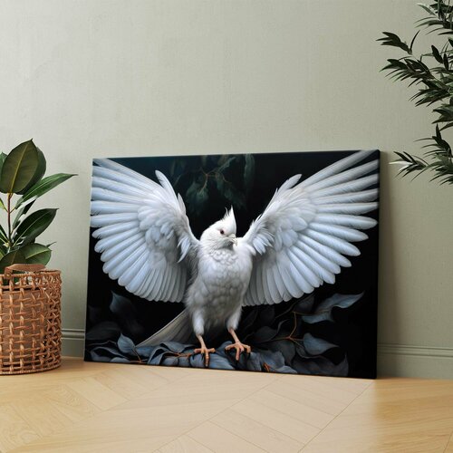 Картина на холсте Белая птица 30x40 см Интерьерная на стену 1045₽