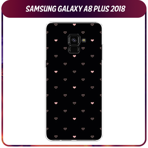 Силиконовый чехол на Samsung Galaxy A8 Plus 2018 / Самсунг Галакси A8 Плюс Чехол с сердечками силиконовый чехол на samsung galaxy a8 plus 2018 самсунг галакси a8 плюс акварель