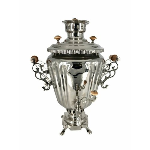 Самовар угольный никелированный Штамп 7 литров рюмка 36122₽