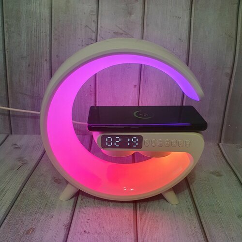 Смарт колонка-лампа с беспроводной зарядкой ночник 340000₽