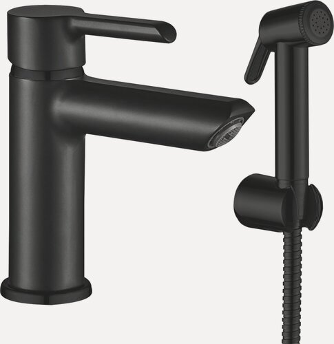 Изображение товара Смеситель для раковины с гигиеническим душем Shevanik S6071H черный