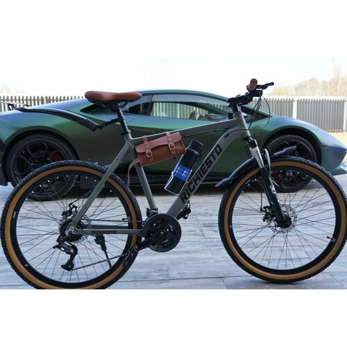 Велосипед 26 Richiesto алюминиевая рама 19 Горный Взрослый Подростковый зелено-коричневый 25900₽