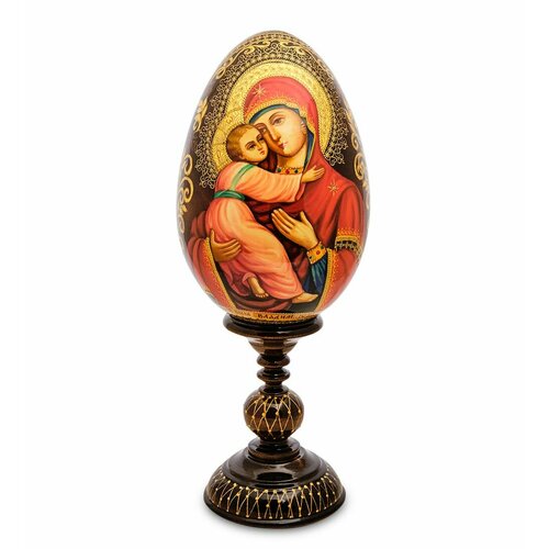Яйцо расписное Богородица с Иисусом разноцветный