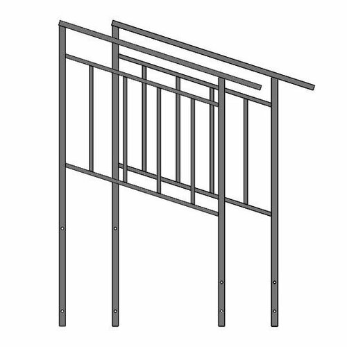 Перила Лофт к крыльцу 2 ступени - комплект 2 штуки перила прямое для террасы и крыльца 800 х 820 мм