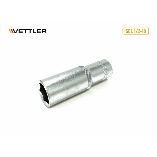 VETTLER Головка 6-гранная глубокая 1/2DR 18 мм (VETTLER) vettler клемма акб алюминий с медным покрытием под болт комплект 2 шт vettler