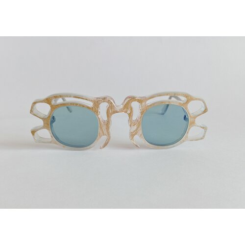 Солнцезащитные очки Таня Исаева, золотой, голубой солнцезащитные очки таня исаева круглые оправа пластик для женщин голубой