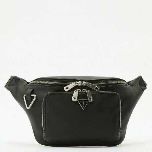 Сумка поясная GUESS, черный сумка поясная ki318274m yura medium bum bag 74m valley black c